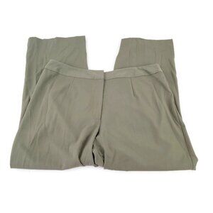 Roamans Womens Pants 22W Plus Straight Leg Green Polyester Blend Zip Up GRE57E